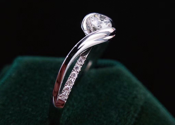 Wirkliches Diamond Jewellery Ring 14K Weißgold des Rundschnitt-0.46ct materielles ODM