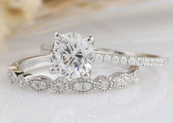 Diamond Engagement Wedding Rings 1.25CT 6.5mm des Weißgold-18K ODM