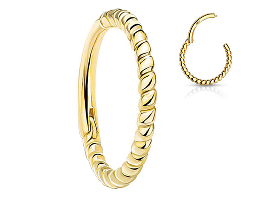 Verdrehter Goldnasen-Ring 18G, Nasenpiercing Clicker des Seil-14k für Geschenk