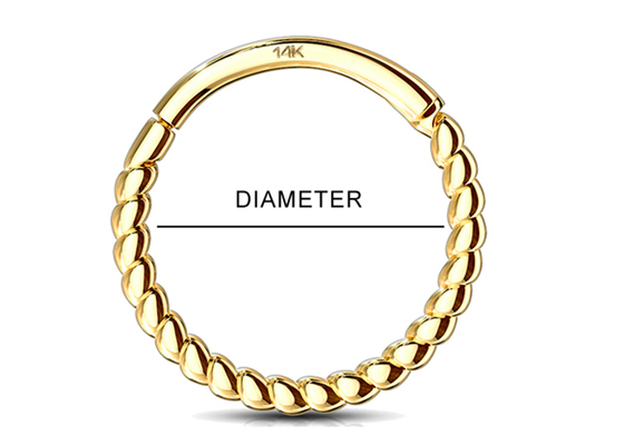 Verdrehter Goldnasen-Ring 18G, Nasenpiercing Clicker des Seil-14k für Geschenk