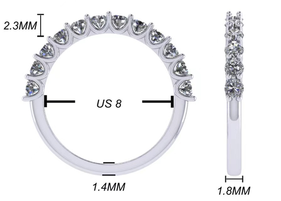 1,2 ct-Verpflichtung und Größe Hochzeits-Ring Sets 1.93g Gewichts-RD2.7MM