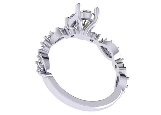 6.4mm 18k Weißgold Diamond Engagement Ring, ovales Form-Diamond Ring Soem-ODM