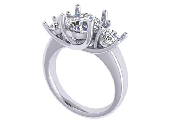 Schmuck-Weißgold-Farbe des gediegenen Golds des Rundschnitt-14k überzog 2.21g Gewicht 8.4×5.05mm