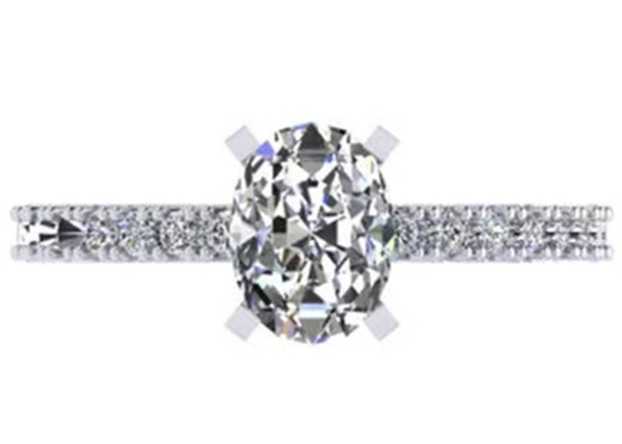 Karat-ovale Diamond Rings 2.45g des Rundschnitt-1,5 Größe Gewichts-OV8×6MM für Verpflichtung