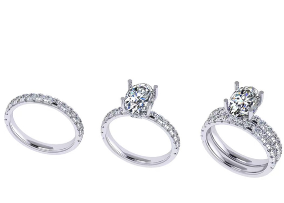 Hand, die ODM Schmuck gediegenen Golds 2.45g 14K für Verpflichtung einstellt