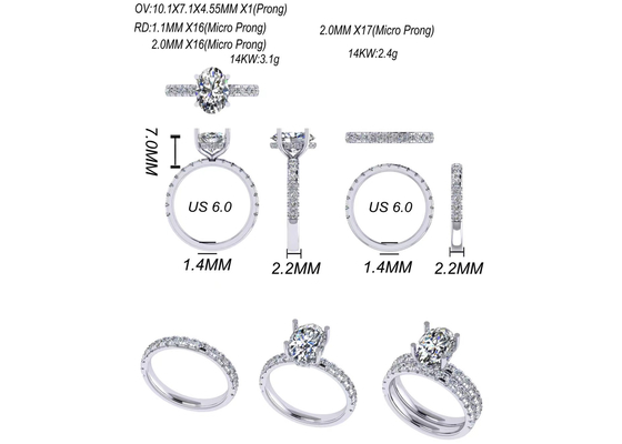 Hand, die ODM Schmuck gediegenen Golds 2.45g 14K für Verpflichtung einstellt