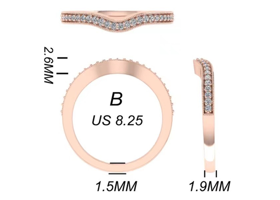 Schmuck gediegenen Golds 0.8ct 14K, stieg Goldverlobungsring einstellte RA5.6×4.5MM