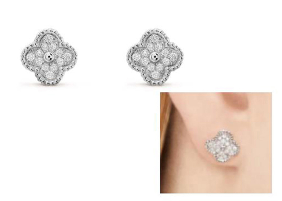 Gold Diamond Earrings, 10mm Diamond Ear Studs 2.37g Gewicht 0.24ct 18k