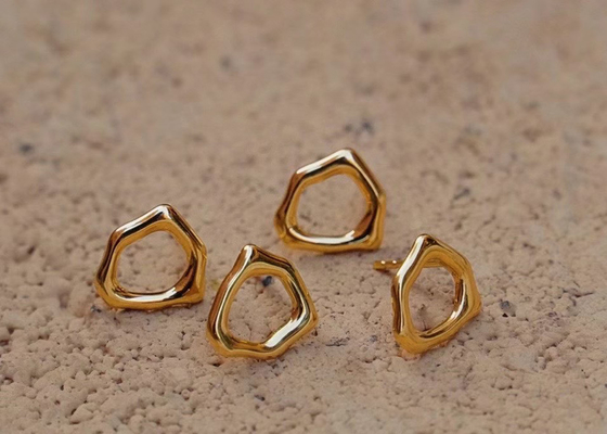 Unregelmäßiges des Kreis-9k Maß Goldder ohrring-8mm für Jahrestag