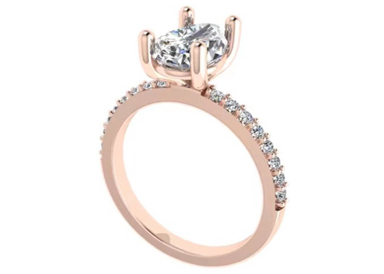 Birnen-Schnitt 18k Rose Gold Wedding Ring 10.67x7.23x4.1mm für Verpflichtung