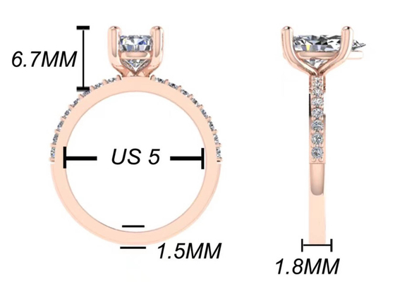 Birnen-Schnitt 18k Rose Gold Wedding Ring 10.67x7.23x4.1mm für Verpflichtung