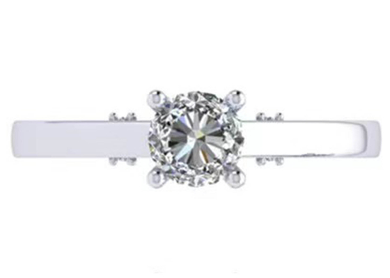Greifer, der Ehering des Weißgold-18k, rundes Brillantschliff Diamond Ring GIA 5.35mm einstellt