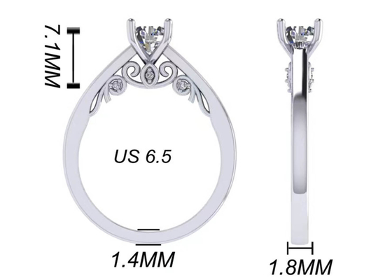Greifer, der Ehering des Weißgold-18k, rundes Brillantschliff Diamond Ring GIA 5.35mm einstellt