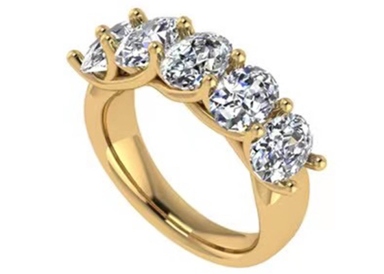 Ovale Größe des Diamant-18K Rose Gold Ring 6.43x 4.7x 3.03mm für Jahrestag