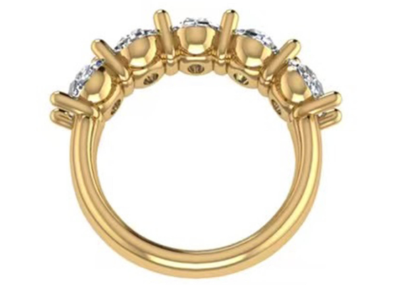 Ovale Größe des Diamant-18K Rose Gold Ring 6.43x 4.7x 3.03mm für Jahrestag