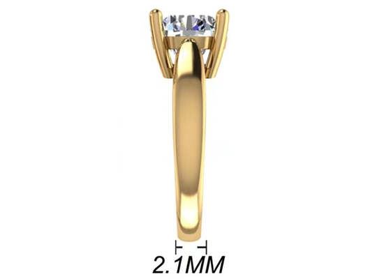 Hand, die Schmuck des gediegenen Golds 14K, natürliche Patience Diamond Rings des Rundschnitt-2.7ct einstellt