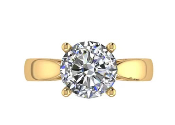Hand, die Schmuck des gediegenen Golds 14K, natürliche Patience Diamond Rings des Rundschnitt-2.7ct einstellt