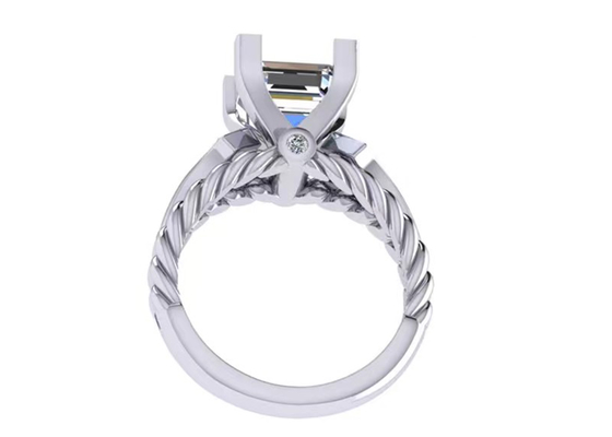 Goldprinzessin Cut Moissanite Diamond Gemstone Promise Rings 14K