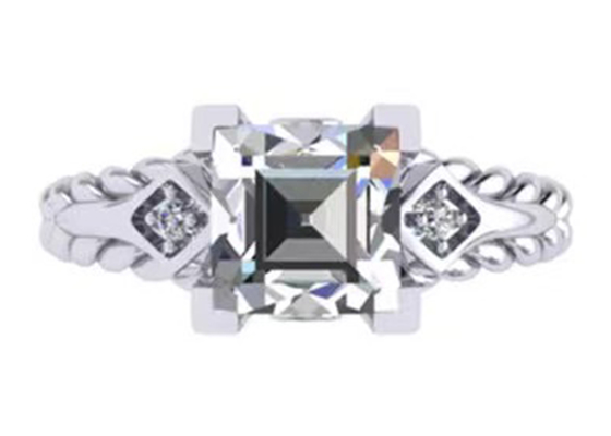 Goldprinzessin Cut Moissanite Diamond Gemstone Promise Rings 14K