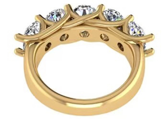 Ovales gelbes Goldverlobungsring 6.43x 4.7x3.03mm des Brillantschliff-18k ODM