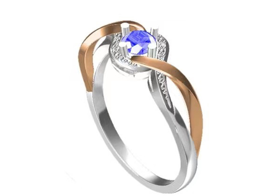 Schmuck-Übergang gediegenen Golds des Tanzanite-Schmuck-14K versieht RD6.4MM-Hauptstein mit einem Band