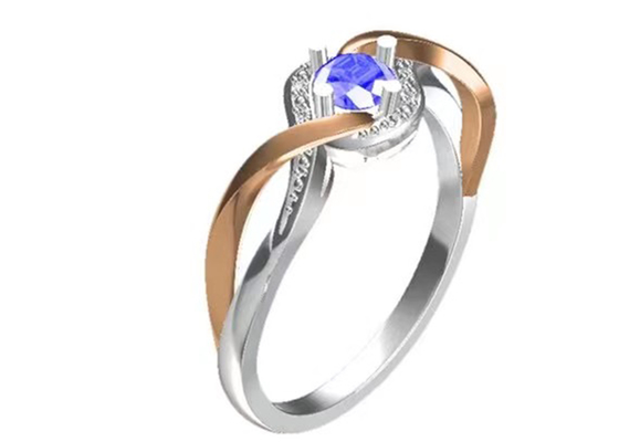 Schmuck-Übergang gediegenen Golds des Tanzanite-Schmuck-14K versieht RD6.4MM-Hauptstein mit einem Band