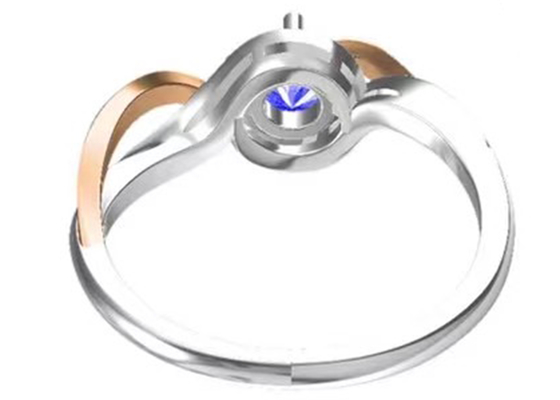 Schmuck-Übergang gediegenen Golds des Tanzanite-Schmuck-14K versieht RD6.4MM-Hauptstein mit einem Band
