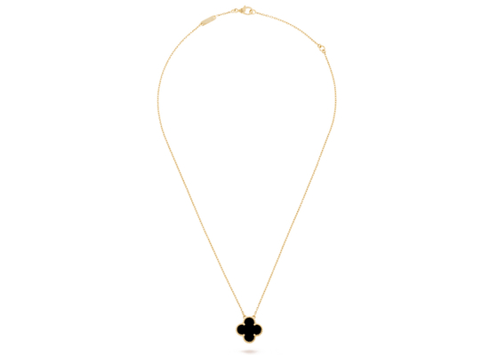 Schwarze Größen-Krappenfassungs-Art des gediegenen Golds des Onyx-18k der Halsketten-10mm