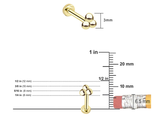 Antigoldkörperpiercing-Schmuck-Ohrring-Durchmesser 1.3MM 14pcs 0.126ct des tragus-16G