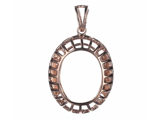 Oval formen halb Krappenfassungs-Art des Berg-Schmuck-Anhänger-10×14mm des Gewichts-2.7g