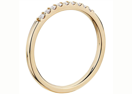 stapelbarer Diamond Rings Yellow Gold 1.8mm Fischschwanz 0.44ct, der Art einstellt