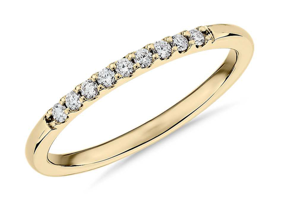 stapelbarer Diamond Rings Yellow Gold 1.8mm Fischschwanz 0.44ct, der Art einstellt