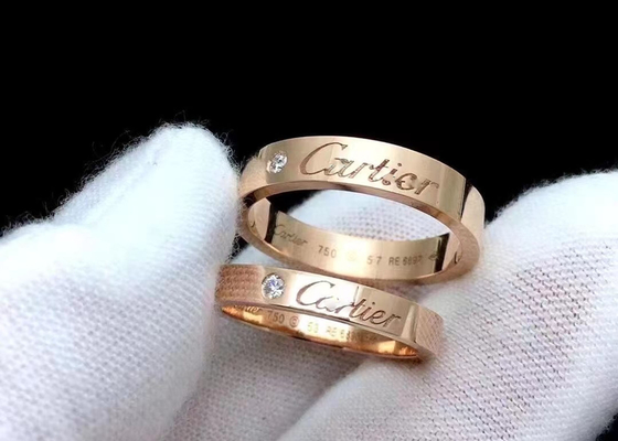 Schmuck-Ring gediegenen Golds 0.12ct 18K mit natürlicher Breite des Diamant-3.6mm