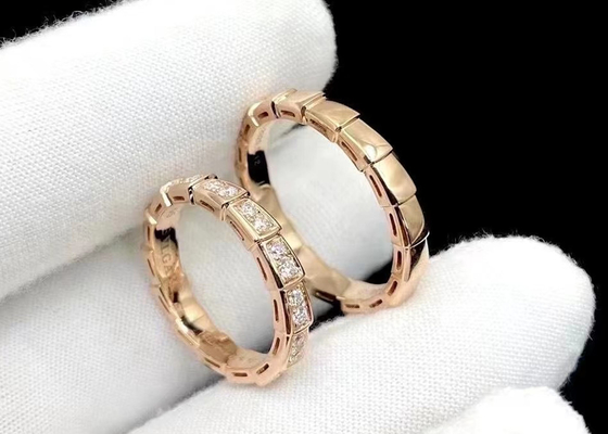 Vipern-Ring 0.41ct Serpenti, 18K natürlicher Diamond Ring Width 4mm