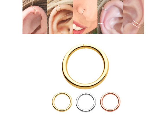 durchbohrender Ring 1/4inches 5/16inches 3/18inches des Gold14k für Nasen-Lippenohr