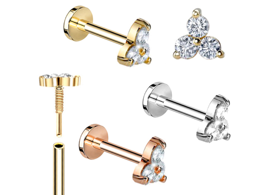 Schneckengoldkörperpiercing-Schmuck-Ohrring Barbell-Form 5mm 8mm 10mm Maß