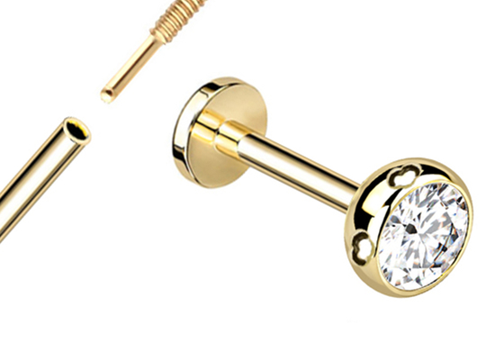 Sterile Goldkörperpiercing-Schmuck-Ohrringe schrauben Art-Durchmesser 3×3mm