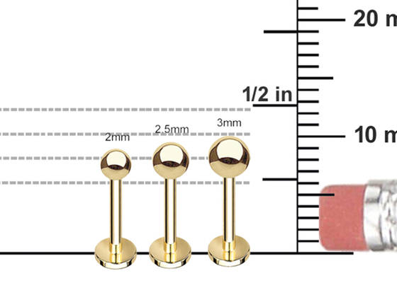 Knorpel-Ohrringe Soems 14k Gold, Länge des Körperpiercing-Ohrring-5mm 8mm 10mm