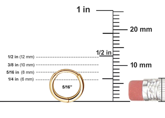 Körperpiercing-Schmuck-Ohrring Soem-ODM des Gold14k mit Rechteck-Diamanten