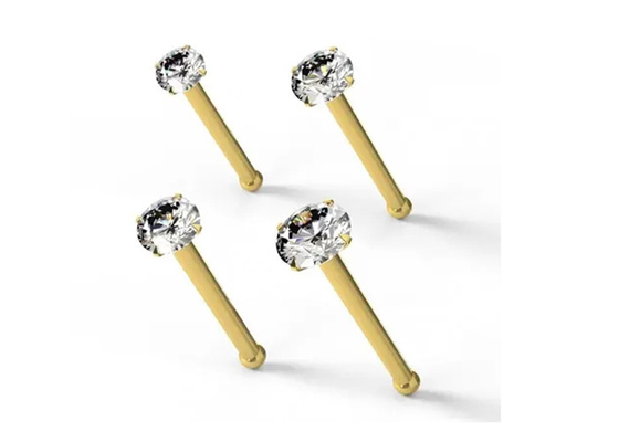 Nasenpiercing der Stärke-0.6mm des Gold18k mit 1.25-3.0mm Diamanten
