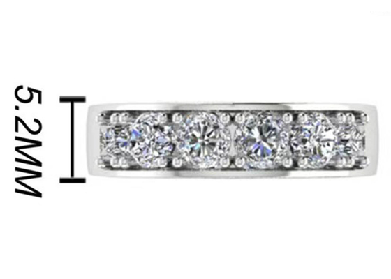 Rundschnitt Weißgold-Verlobungsringe, 6pcs 4.1mm VS1 wirklicher Diamond Wedding Rings