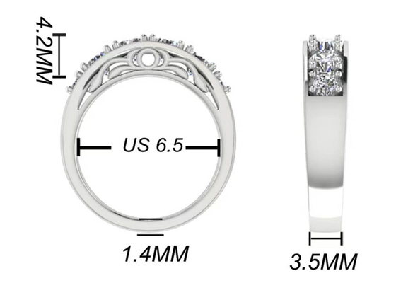 Rundschnitt Weißgold-Verlobungsringe, 6pcs 4.1mm VS1 wirklicher Diamond Wedding Rings