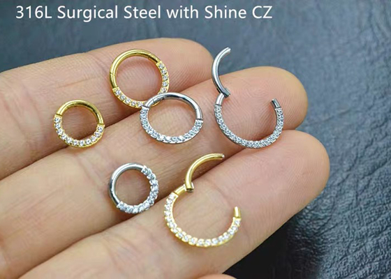 Eingehängtes Segment Ring Piercing des Diamant-14k Gold für Hochzeits-Geschenk