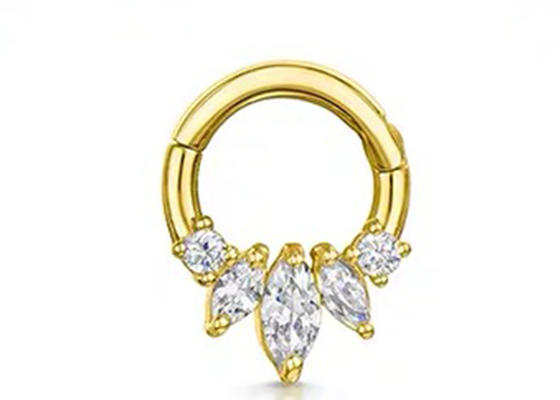 Goldmarquise cuts 14K clicker, der den Greifer vier einstellt Art für Scheidewand Daith-Nase durchbohrt