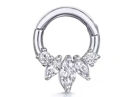 Goldmarquise cuts 14K clicker, der den Greifer vier einstellt Art für Scheidewand Daith-Nase durchbohrt