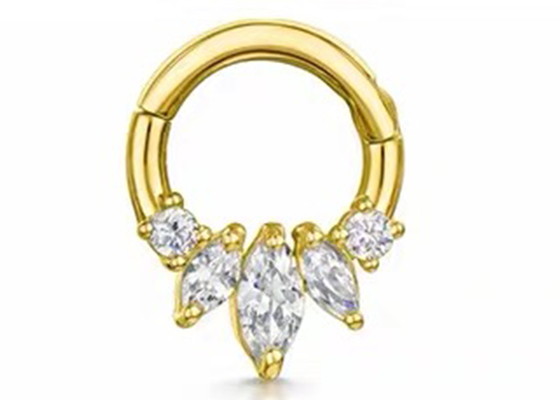 Goldmarquise cuts 14K clicker, der den Greifer vier einstellt Art für Scheidewand Daith-Nase durchbohrt