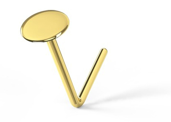 L formen Nasenpiercing-Knopf-Art des Gold18k für Frauen 6mm + 5mm Länge