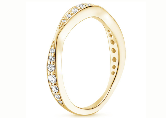 Volle des Diamant-14K Band-Größe gelbes Goldschmuck-des Ring-0.35ct 1.5mm-4.3mm