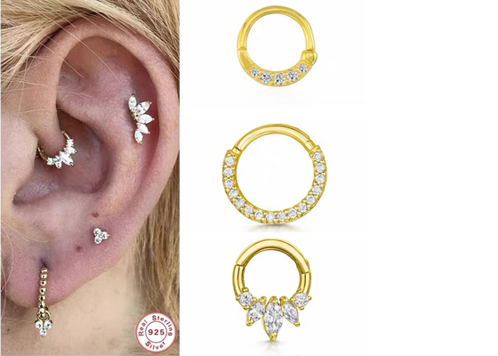 Clicker-Durchdringen Gold 14G 16G 14k für Größe der Nasen-Scheidewand-6mm 10mm