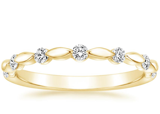 Kleinste des Diamant-14K gelbe Steingröße 7pcs 0.18ct Golddes ring-2mm